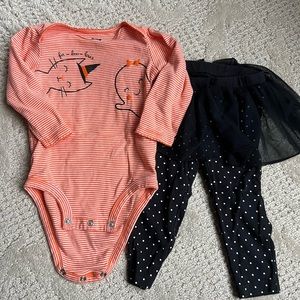 Carters 12M fab-boo-lous Halloween matching set with tutu pants